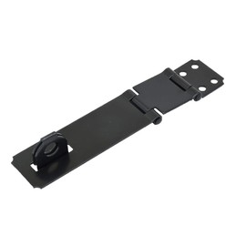QCAA Double Hinge HASP and Fixed Staple, 4-1/2", Steel, Black, 2 Pack, Made in Taiwan