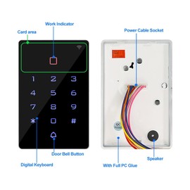 YiToo WiFi Tuya APP Access Control System Kit RFID Access Control Keypad, 12VDC Power Supply, Fail-Secure Electric Strike Lock, Door Switch Button, 125KHz RFID Badge Key fobs