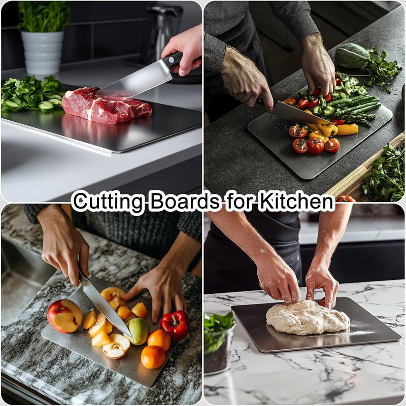 HayBaroda Titanium Cutting Board for Kitchen - Double Sided Pure