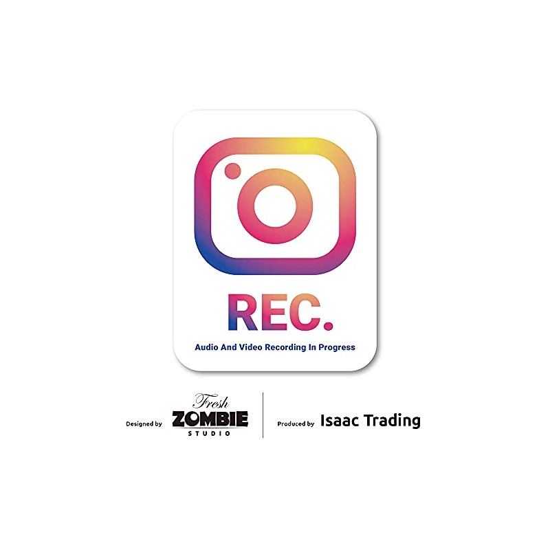 Isaac Trading STC-063 Dash Cam Recording Sticker Waterproof and Weatherproof