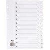 Q-Connect KF01354 1-12 Polypropylene Index A4 Multi Punched - White