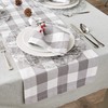 DII CAMZ11457 Gray & White Buffalo Check Woven Table Runner,