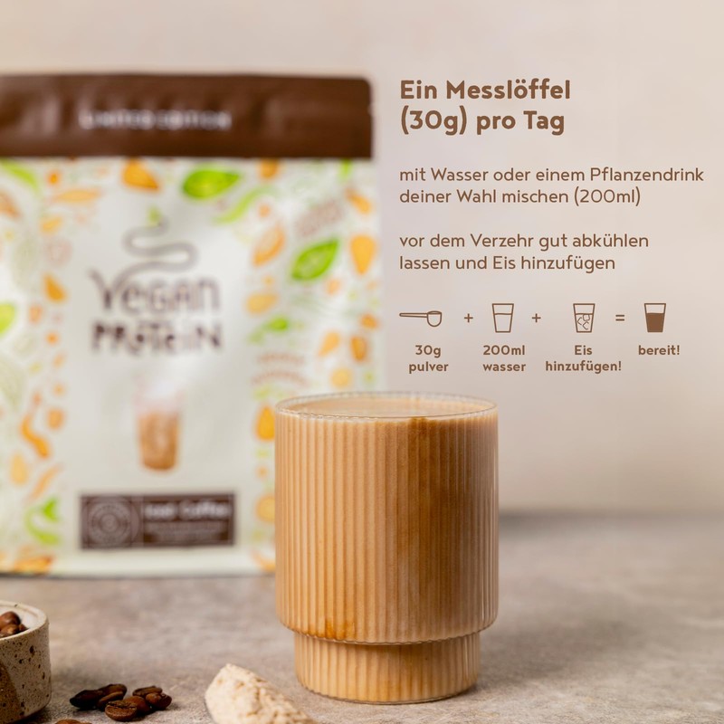 Veganes Proteinpulver | Limitierte Edition: Mit Eiskaffee | 600g Eiweißpulver