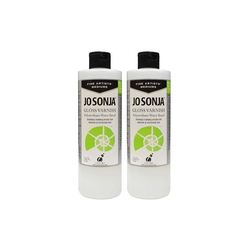 Jo Sonja Polyurethane Gloss Varnish 16oz Bottle - Two Pack