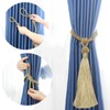 VEGCOO Curtain Tiebacks, 2 Pack Handmade Woven Rope Tassel Tie