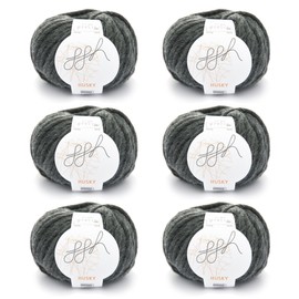 ggh Husky Box - 6 Balls - Thick Virgin Wool - Suitable for Knitting or Crochet - Colour 002 Mottled Anthracite