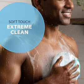Loofah Bath Sponge Swirl Set XL 75g by Shower Bouquet: Extra Large Mesh Pouf (4 Pack Color Swirls) Luffa Loofa Loufa Puff Scrubber - Big Full Lather Cleanse, Exfoliate with Beauty Bathing Accessories
