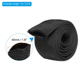 PATIKIL 1.1" Dia 3.3FT Nylon Protective Hose Sleeve, Cable Cover Sheath Protection for Welding Tig Torch Hydraulic Hose, Black