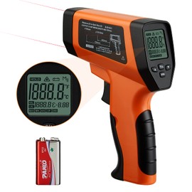 Inkbird Infrared Thermometer Multipurpose Temperature Gun -50℃ to 750℃ Backlit Display,Non-Contact Temperature Gun with High/Low Temperature Alarm(Not for Human), Adjustable Emissivity（Orange）