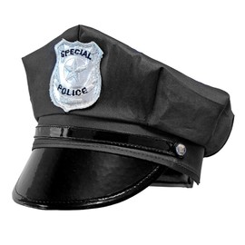 Widmann 03328 Adult Police Hat Adjustable Unisex Black One Size