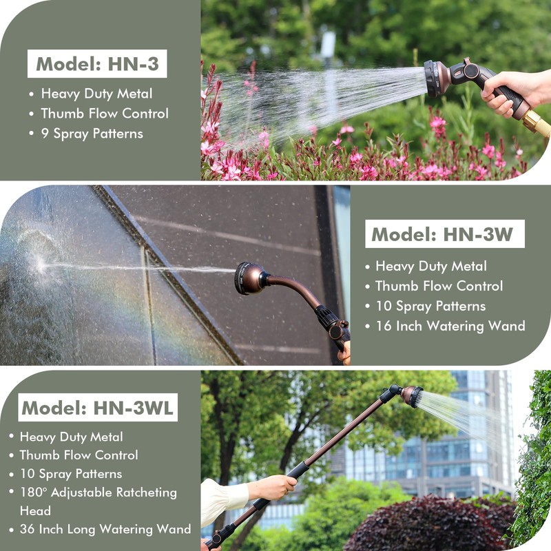 RESTMO Watering Wand, Heavy Duty Metal Garden Hose Wand with