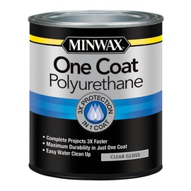 Minwax 356100000 One Coat Polyurethane Protective Wood Finish, Clear Gloss, Quart | Minwax