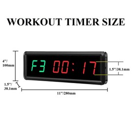 BTBSIGN LED Interval Timer Count Down/Up Clock Stopwatch with Remote for Home Gym Fitness Green