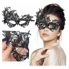 6pcs Máscara Para Mujer Encaje Carnaval Mardi Gras Disfraz Negro
