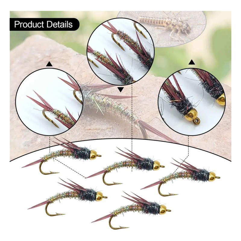 Señuelos De Pesca Con Mosca, 5 Unidades, Accesorios De Pesca