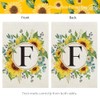 CROWNED BEAUTY Summer Sunflower Eucalyptus Leaves Monogram Letter F Garden