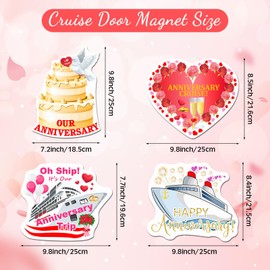 Hoteam 4 Pcs Large Cruise Door Decorations Big Magnetic Anniversary Cruise Door Magnets Decor Large Cruise Ship Anchor Life Preserver Ring Magnets Refrigerator Magnets for Cabin Stateroom