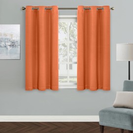 MYSKY HOME - Cortinas opacas de color naranja quemado para recámara, cortina de oscurecimiento de habitación, cortinas cortas, cortinas de cocina de 54 pulgadas de largo, cortina térmica con aislamiento 1 panel, 42 x 54 pulgadas, naranja