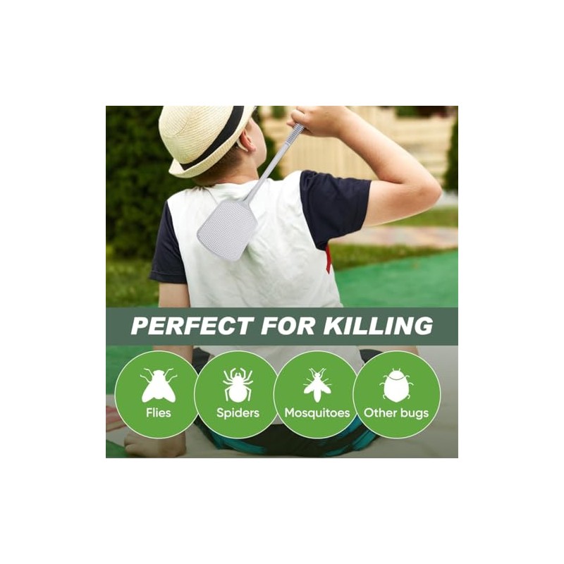 Fly Swatter Plastic Fly Swat 3PCS Manual Flyswatter Long Handle