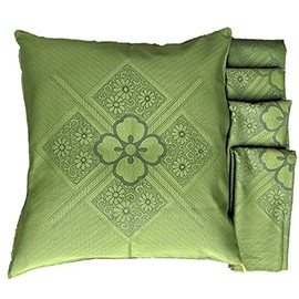 Zabuton Covers 59 63 5 Piece Set, Fukulu, Green, 23.2 x 24.8 inches (59 x 63 cm), Eight End