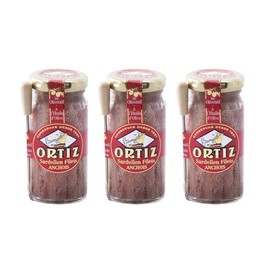Ortiz Anchoas En Aceite De Oliva - Anchovies Anchovies Fillets in Olive Oil from Cantabria, Pack of 3 (3 x 95 g)