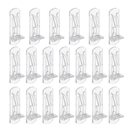 PATIKIL Locking Shelf Support Pegs, 20 Pcs Plastic Cabinet Shelf Pins Clear Self-Locking Shelf Bracket Clips for 7.9mm Diameter Peg Hole 5/8 Inch (16mm) Thick Shelf