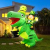 Coumy 6Ft St. Patrick's Day Inflatable Outdoor Decor Featuring an Enchanting Dinosaur Wearing a Lucky Shamrocks Hat with LED Lights - Perfect for Festive Decorations in Your Yard, Garden, Lawn, Home, and Indoor Parties