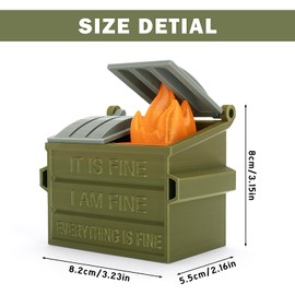 APLANDUS Dumpster Fire Ornament LED, Emotional Support Dumpster Fire Ornament with Button Battery, Flickering Flame Dumpster Fire Gift for Desk Accessories