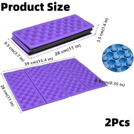 Jindizi 2Pc Foam Seat Pad Folding Hiking Sit Pad,Mini Waterproof Folding Mat Foam Sitting,Camping Mat Sitting Foldable Sit Pad for Outdoor Purple+Blue