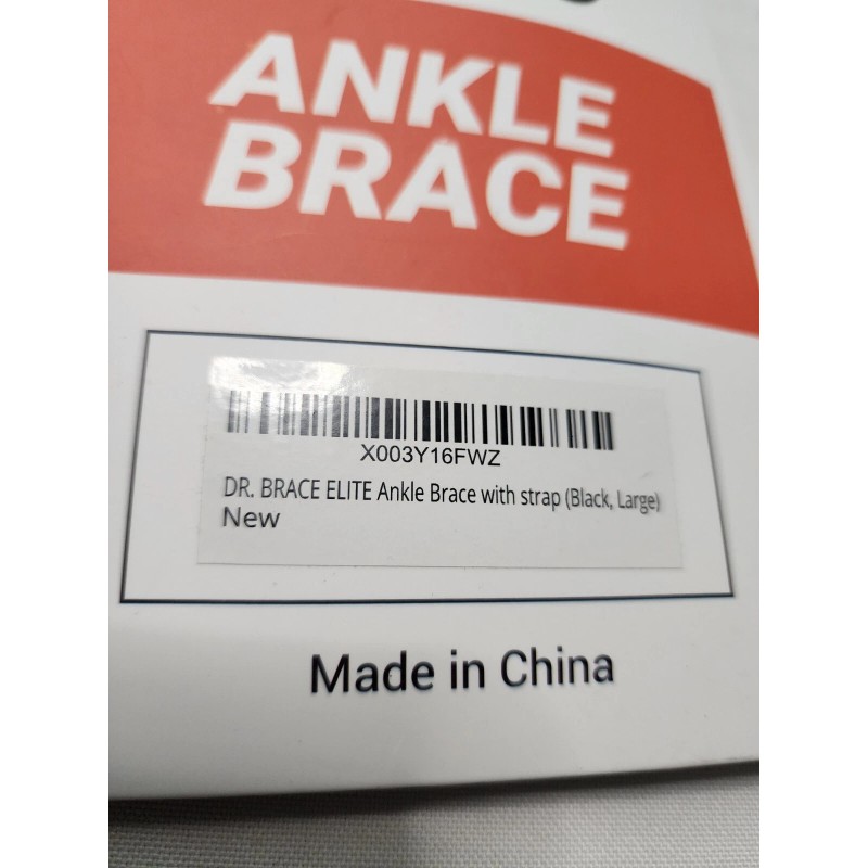 Dr. Brace Elite Ankle Brace with Strap, Black, Large