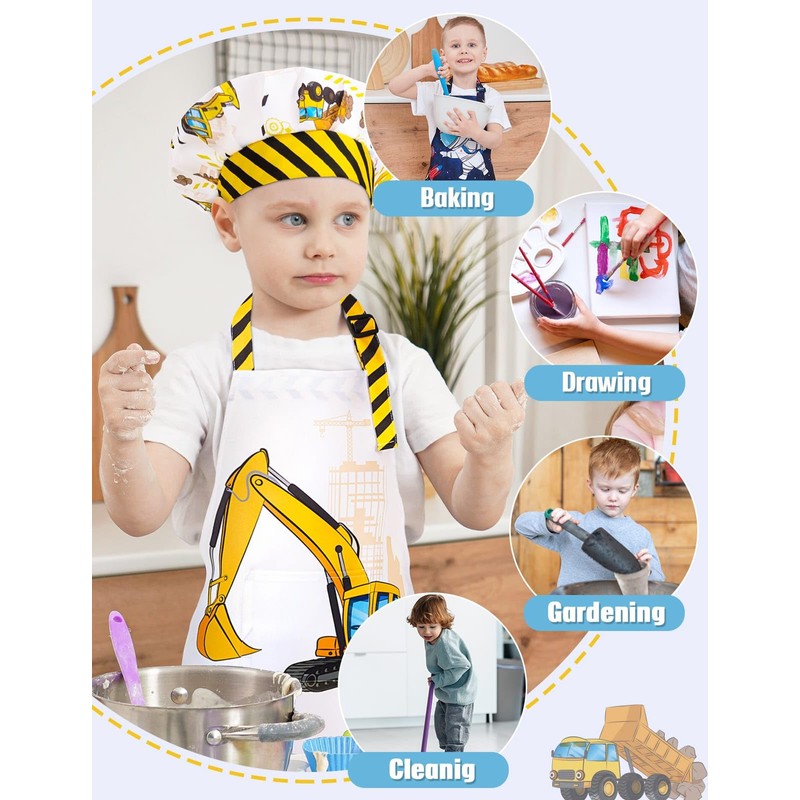 WERNNSAI Apron and Chef's Hat Set, Truck