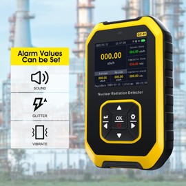 Geiger Counter Nuclear Radiation Detector - FNIRSI Radiation Dosimeter with LCD Display, Portable Handheld Beta Gamma X-ray Rechargeable Radiation Monitor Meter, 5 Dosage Units Switched