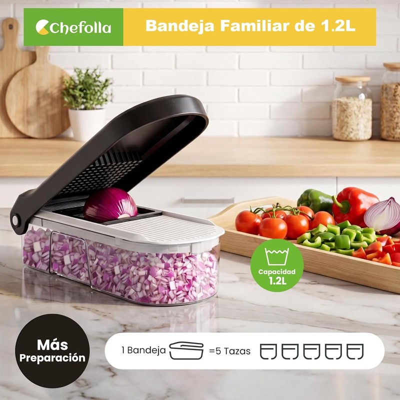 CHEFOLLA Cortador de Verduras, Picador de Verduras Multifunción 10 en