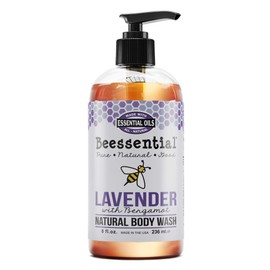 Beessential Natural Body Wash, Lavender | Sulfate-Free Bath and Shower Gel with Essential Oils for Men & Women, 8 oz