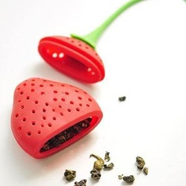 Tea Strainer Strawberry Shape Silicone Tea Infuser Tea Bag Teapot Accessory Simple and Sophisticated Design Tea Strainers Kitchen Supplies(ZS276)