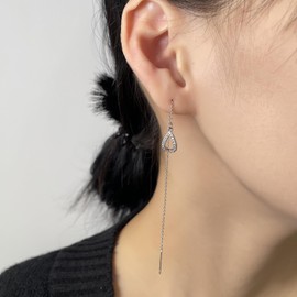 Threader Earrings for Women Dainty Chain Bar Earrings Boucle Doreille Femme Gold Long Tassel Dangle Earrings Jewelry for Women Girls Gifts for Wedding Birthday