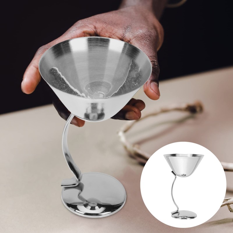 Ciieeo 1pc Elegant Stainless Steel Cocktail Goblet Wine Cup for