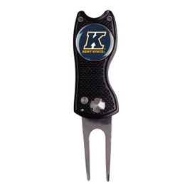 LinksWalker Kent State Golden Flashes Golf Gift Set, 3 Tour Quality Golf Balls with Alignment Guide, Magnetic Ball Marker, Switchblade Divot Tool, 4 Golf Tees