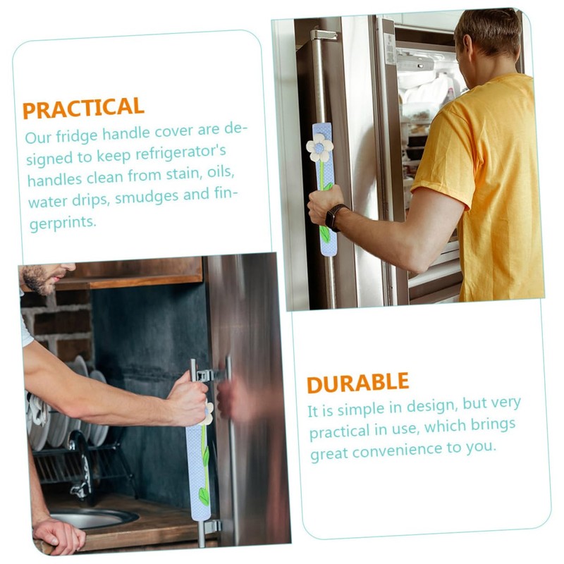 Tofficu 4pcs Kitchen Refrigerator Handle Covers Fridge Door Handle Cover