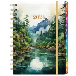 2026 Planner - 2026 Planner Weekly and Monthly, Jan 2026 - Dec 2026, 6.3” x 8.4”, 2026 Calendar Planner, Twin-Wire Binding, Inner Pocket, Colorful Monthly Tabs, Elastic Closure, Contacts, Holidays