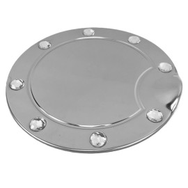 Neutron Motorsports Fits 02-09 Dodge Ram 1500 2500 Chrome Stainless Steel Gas Door Cover w/ Diamonds