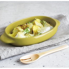 KINTO 26178 POMME Gratin Plate, 8.9 x 5.1 inches (225 x 130 mm), Green