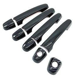 S SIZVER Signature Carbon Fiber Print Side Door Handle Covers OverlaysCompatible with Camry Corolla Highlander Matrix Prius RAV4 Solara xA xB xC TC