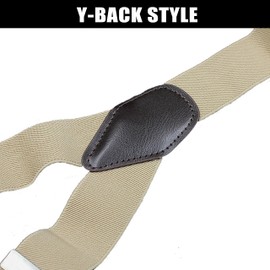 WYDDDARY Suspenders for Men 1.4'' Wide Adjustable Suspenders with Elastic Straps Adjustable Elastic Y Back Style with 6 Buttons Hole Black