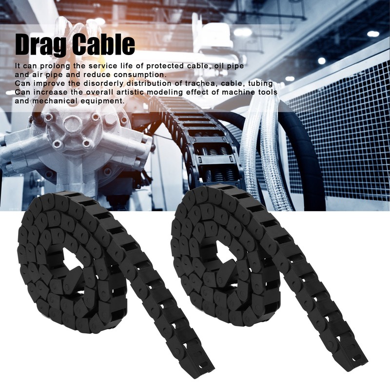 2Pcs Nylon Wire Energy Chain Drag Cable Flexible Towline Carrier