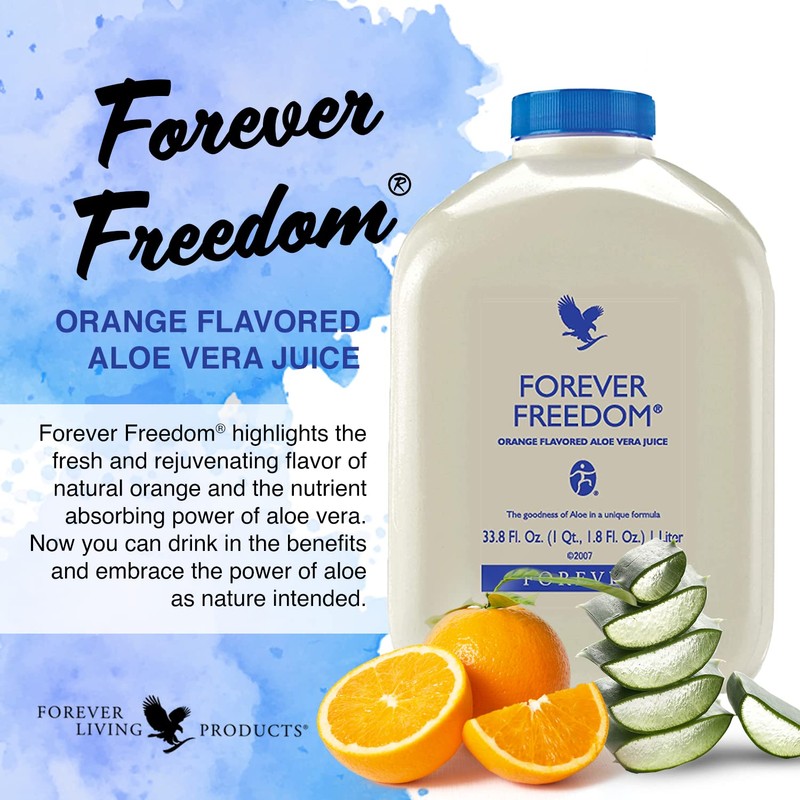 Forever Freedom Orange Flavored Aloe Vera Juice 33.8 FL OZ