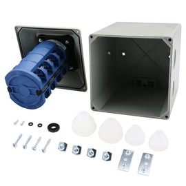 Baomain Interruptor de cambio de leva selector giratorio con interruptor maestro caja exterior 660V 63A 3 posiciones 4 fases 4NO+4NC SZW26-63/D404.4D