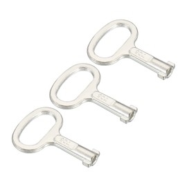 PATIKIL Key Shape Socket Spanner Key, 3 Pack Electrical Cabinet Gas Water Meter Switch Key for 0.45"x0.2" Key Shape Panel Lock, Silver