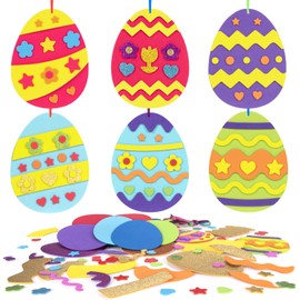 Orifinter Pack of 12 Easter Crafts Children, EVA Easter Gifts Children, DIY Easter Children, Easter Crafts with Children, Easter Decoration (Easter Eggs)