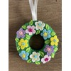 Handmade felt Easter decoration, hanging spring ornament - wreath